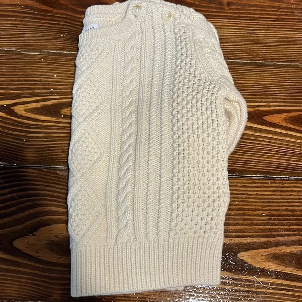 NWOT Baby Gap Cream Unisex Cable Knit Sweater 12/18 months